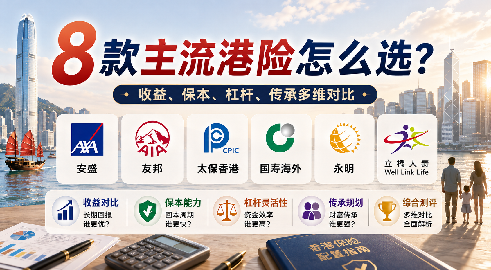 安盛、友邦、太保、国寿海外、立桥等8 款主流港险怎么选？收益、保本、杠杆、传承多维对比！
