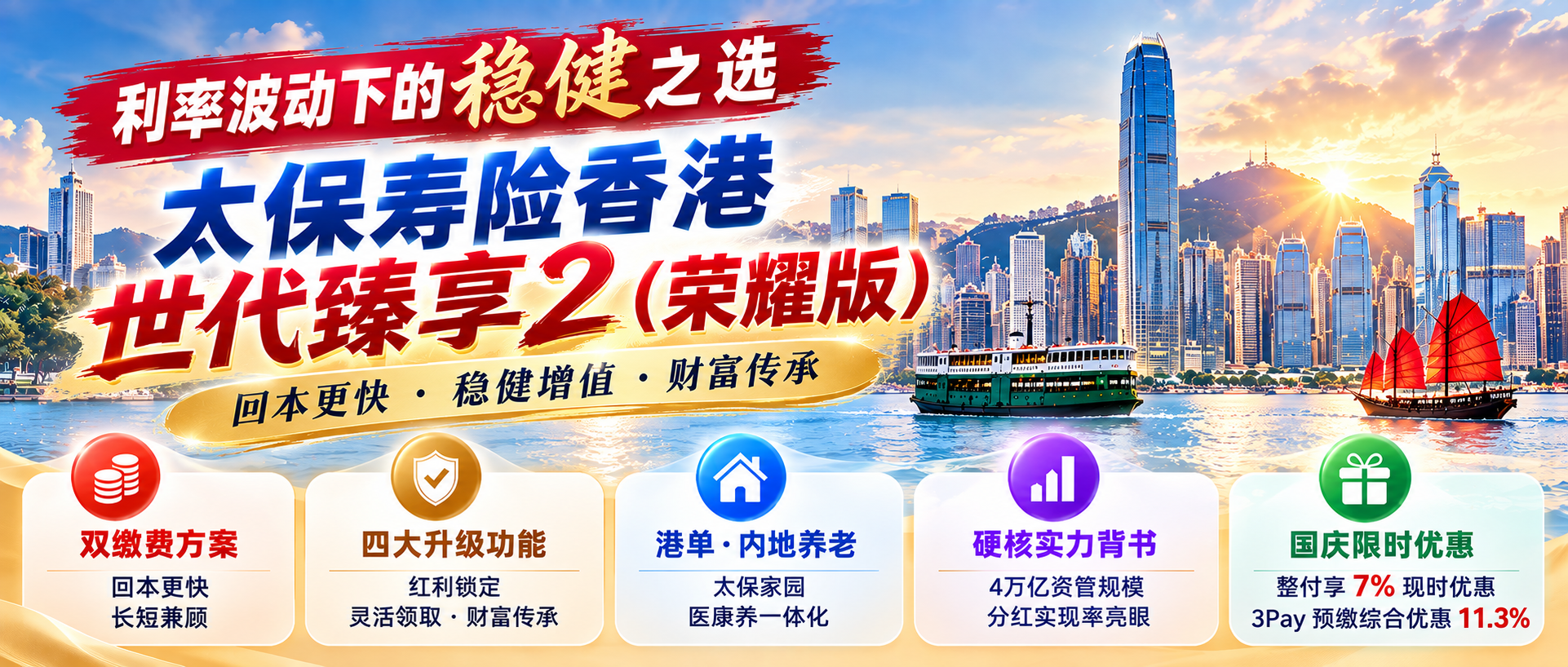 太保世代臻享 2（荣耀版）｜长短兼顾，锁定跨周期稳健资产！